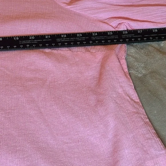 Appleseeds Pink Tunic w/Embroidered Lace Yoke Fabric Natural Wrinkle Size 2X - Picture 8 of 11